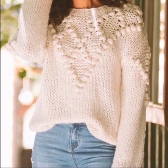 Amaryllis Sweaters - Pull over chunky knit sweater cozy bubble accent by Amaryllis